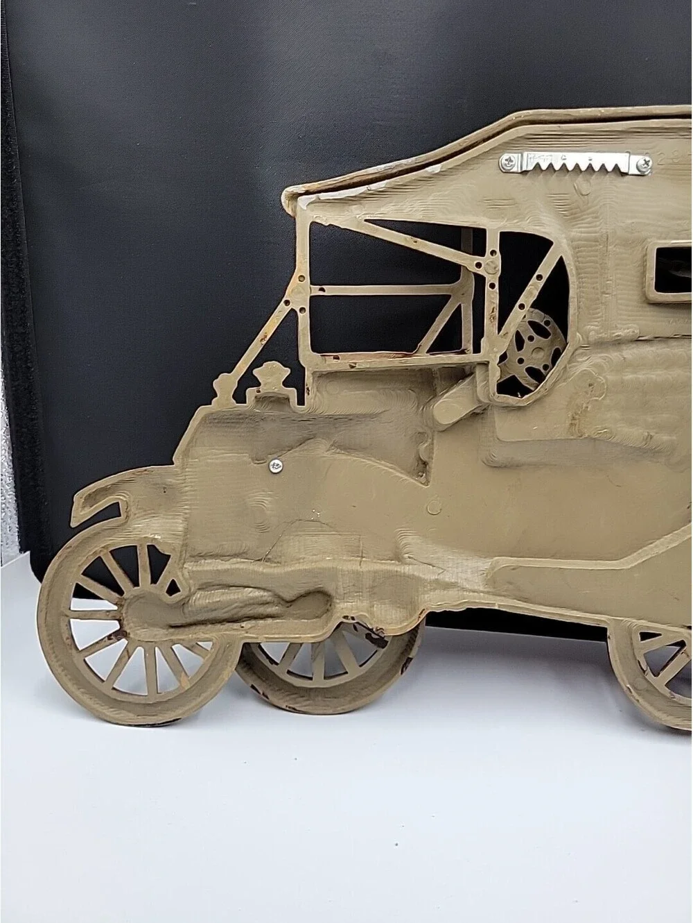 Vintage Burwood Products Company 3D Ford Model T Red Car Wall Decor Plaque 1977.